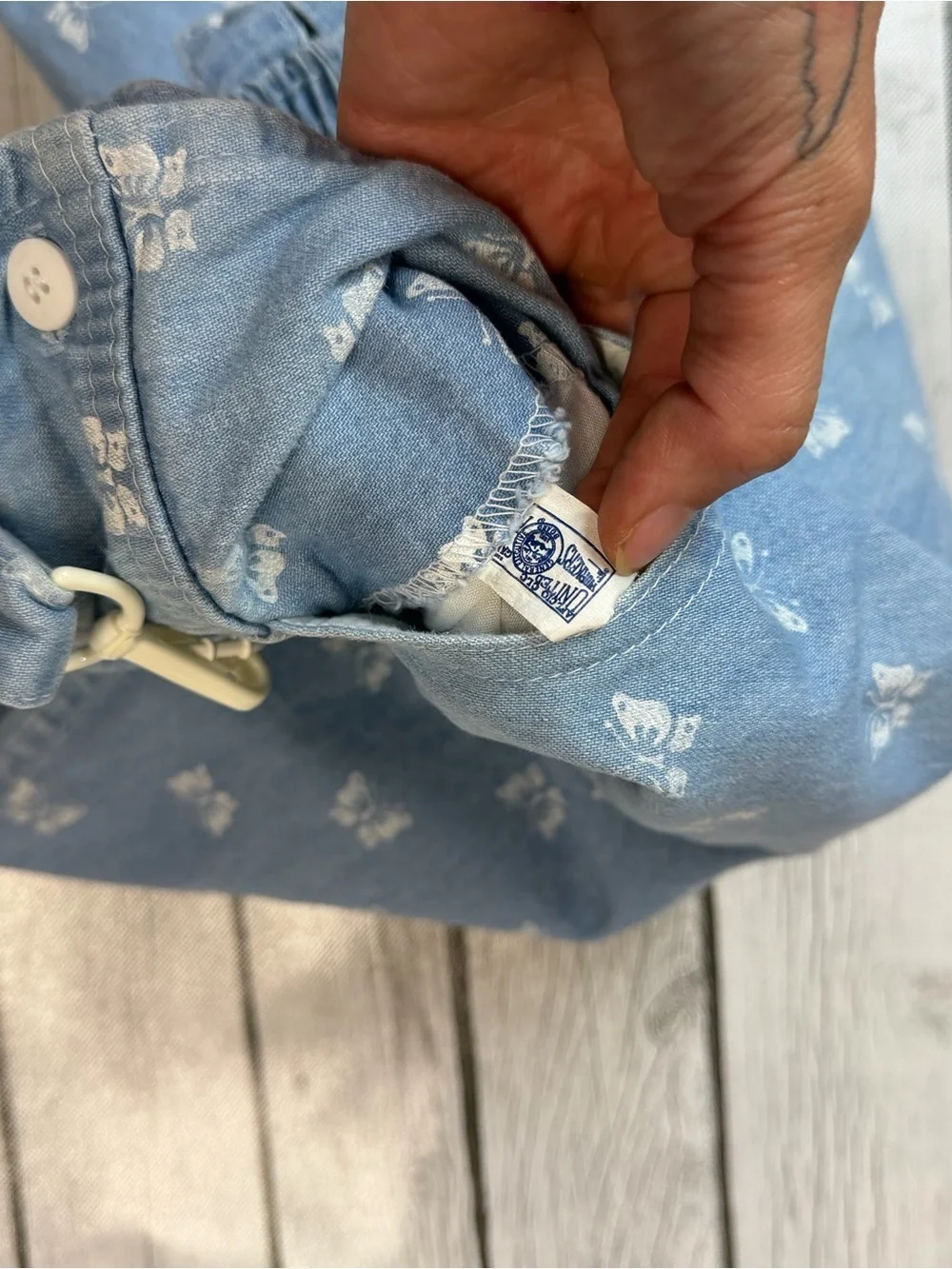 Vintage 1980s Oshkosh B'Gosh Girls 10 Years Denim Butterfly Suspender Pants